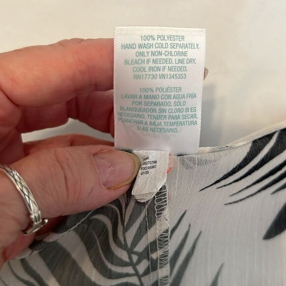 Kona Sol size small Sheer Black and White Leaf Print coverup kimono kaftan EUC - Picture 5 of 12
